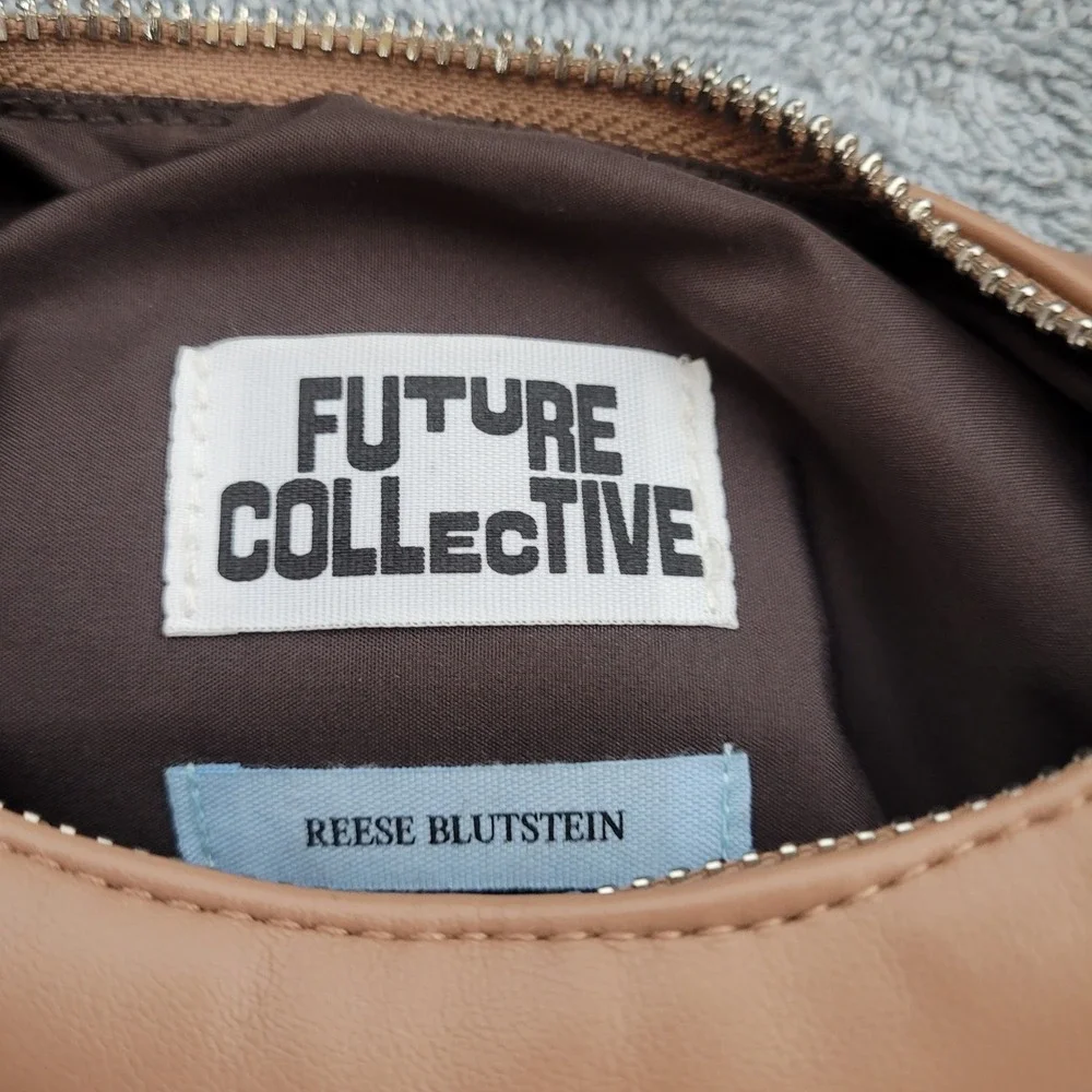 Future Collective Reese Blutstein‎ Padded Round Hobo Bag Tan Brown Circle Handle